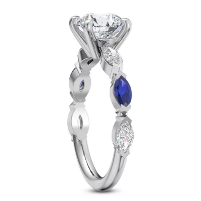 Astro Diamond And Sapphire Engagement Ring