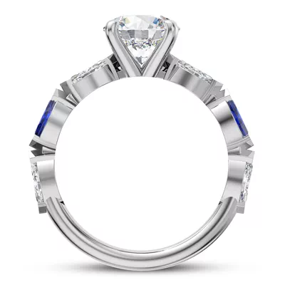 Astro Diamond And Sapphire Engagement Ring