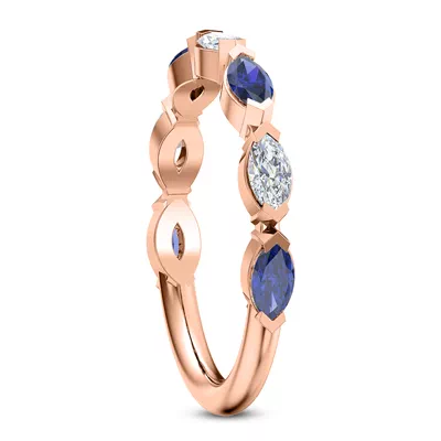 Astro Diamond And Sapphire Band