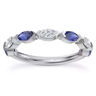 Astro Diamond And Sapphire Band