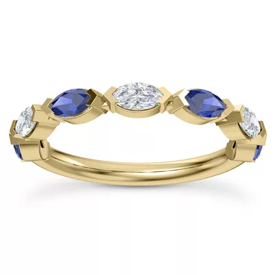Astro Diamond And Sapphire Band