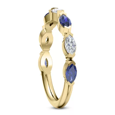 Astro Diamond And Sapphire Band