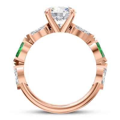 Viridi Diamond And Emerald Engagement Ring