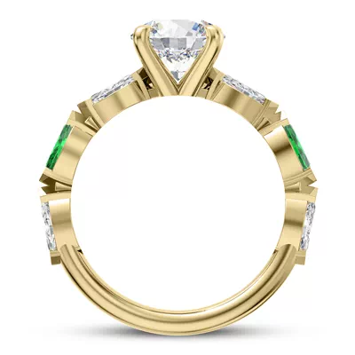 Viridi Diamond And Emerald Engagement Ring