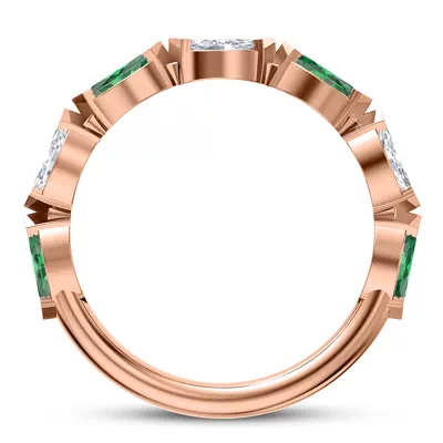 Viridi Diamond And Emerald Band