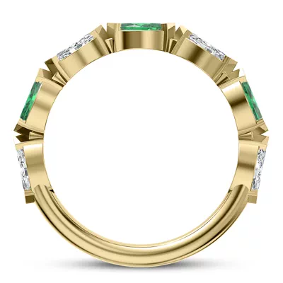 Viridi Diamond And Emerald Band