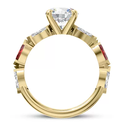 Cherry Diamond and Ruby Engagement Ring