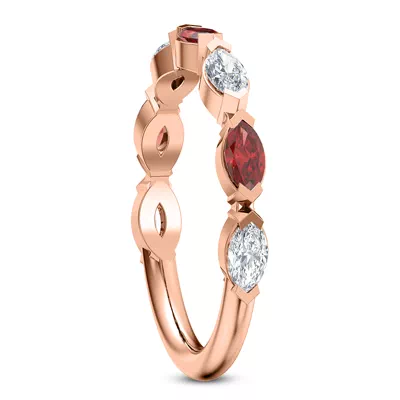Cherry Diamond and Ruby Band