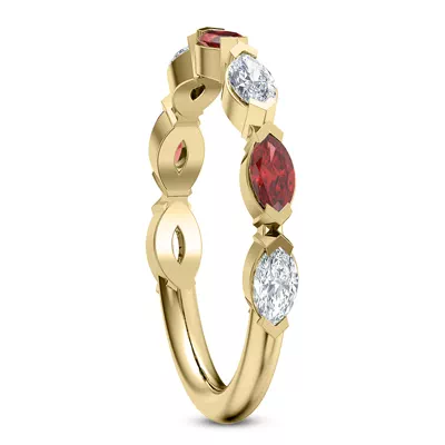 Cherry Diamond and Ruby Band