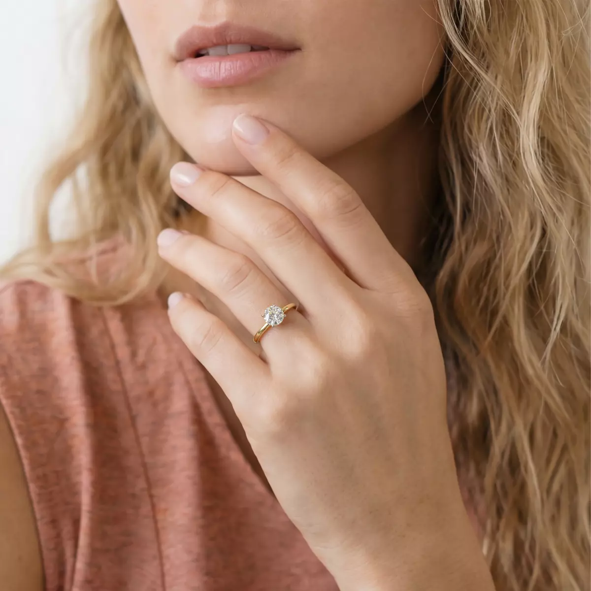 Linda 1.5mm Comfort Fit Engagement Ring - 14K White Gold