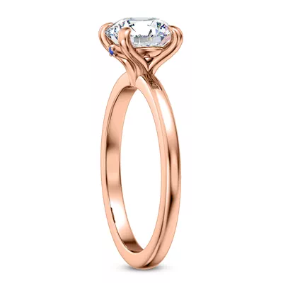 Solo Sapphire Accent Solitaire Engagement Ring