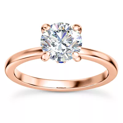 Solo Sapphire Accent Solitaire Engagement Ring