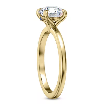 Solo Sapphire Accent Solitaire Engagement Ring