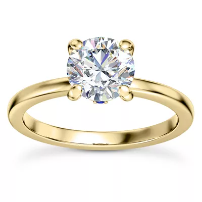 Solo Sapphire Accent Solitaire Engagement Ring