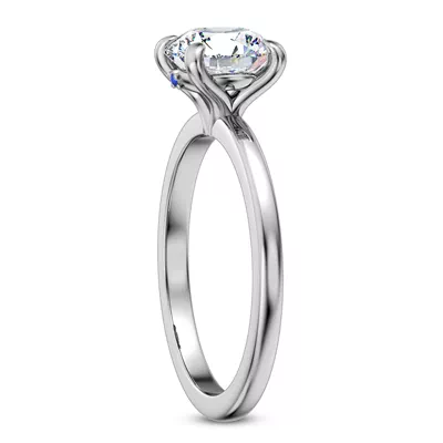 Solo Sapphire Accent Solitaire Engagement Ring