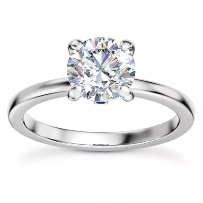 Solo Sapphire Accent Solitaire Engagement Ring