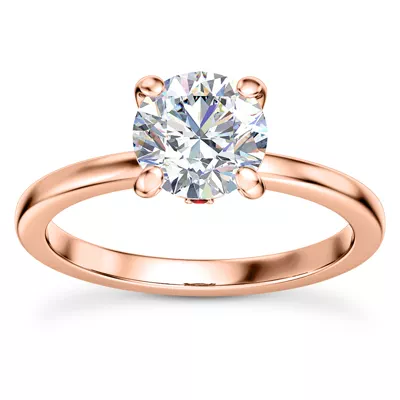 Solo Ruby Accent Solitaire Engagement Ring