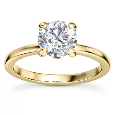 Solo Ruby Accent Solitaire Engagement Ring
