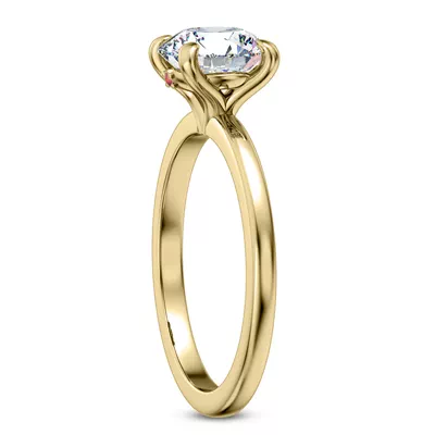 Solo Ruby Accent Solitaire Engagement Ring