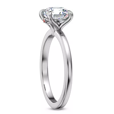 Solo Ruby Accent Solitaire Engagement Ring