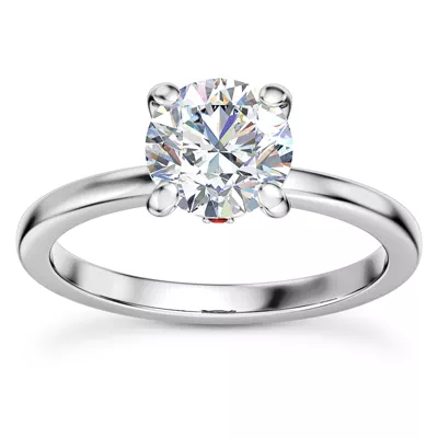 Solo Ruby Accent Solitaire Engagement Ring