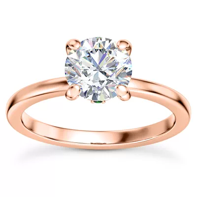 Solo Emerald Accent Solitaire Engagement Ring
