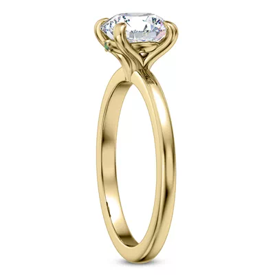 Solo Emerald Accent Solitaire Engagement Ring