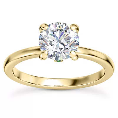 Solo Emerald Accent Solitaire Engagement Ring