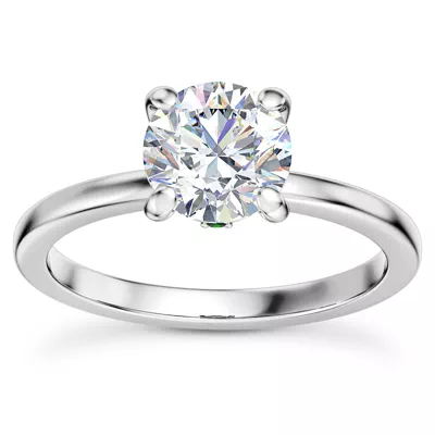 Solo Emerald Accent Solitaire Engagement Ring