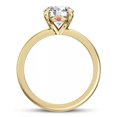 Solo Pink Sapphire Accent Solitaire Engagement Ring