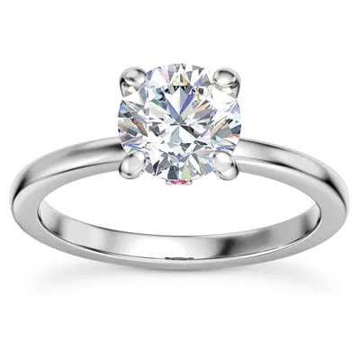 Solo Pink Sapphire Accent Solitaire Engagement Ring