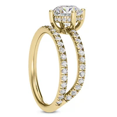 Raina Floating Hidden Halo Engagement Ring