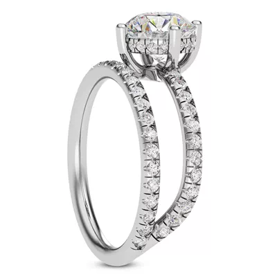 Raina Floating Hidden Halo Engagement Ring