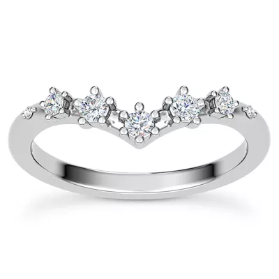 Katya Spaced Diamond Chevron Band