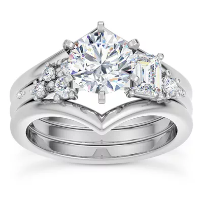 Patsy Asymmetrical Lab Engagement Ring