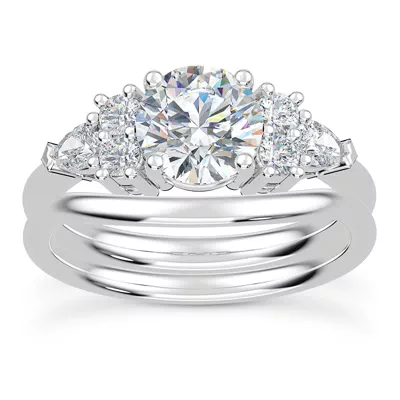 Serene Round And Pear Engagement Ring