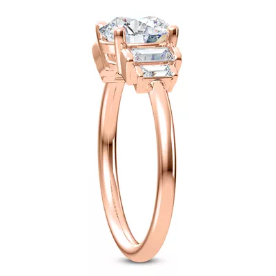 Aya Graduated Straight Baguette Engagement Ring