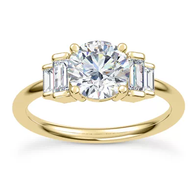 Aya Graduated Straight Baguette Engagement Ring