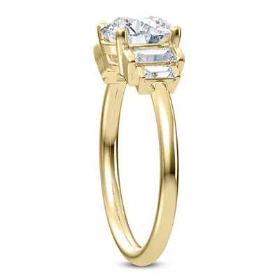 Aya Graduated Straight Baguette Engagement Ring