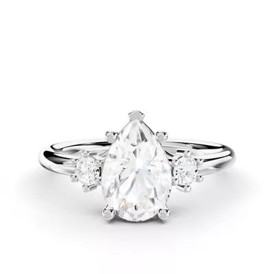 Marni Petite Three-Stone Engagement Ring