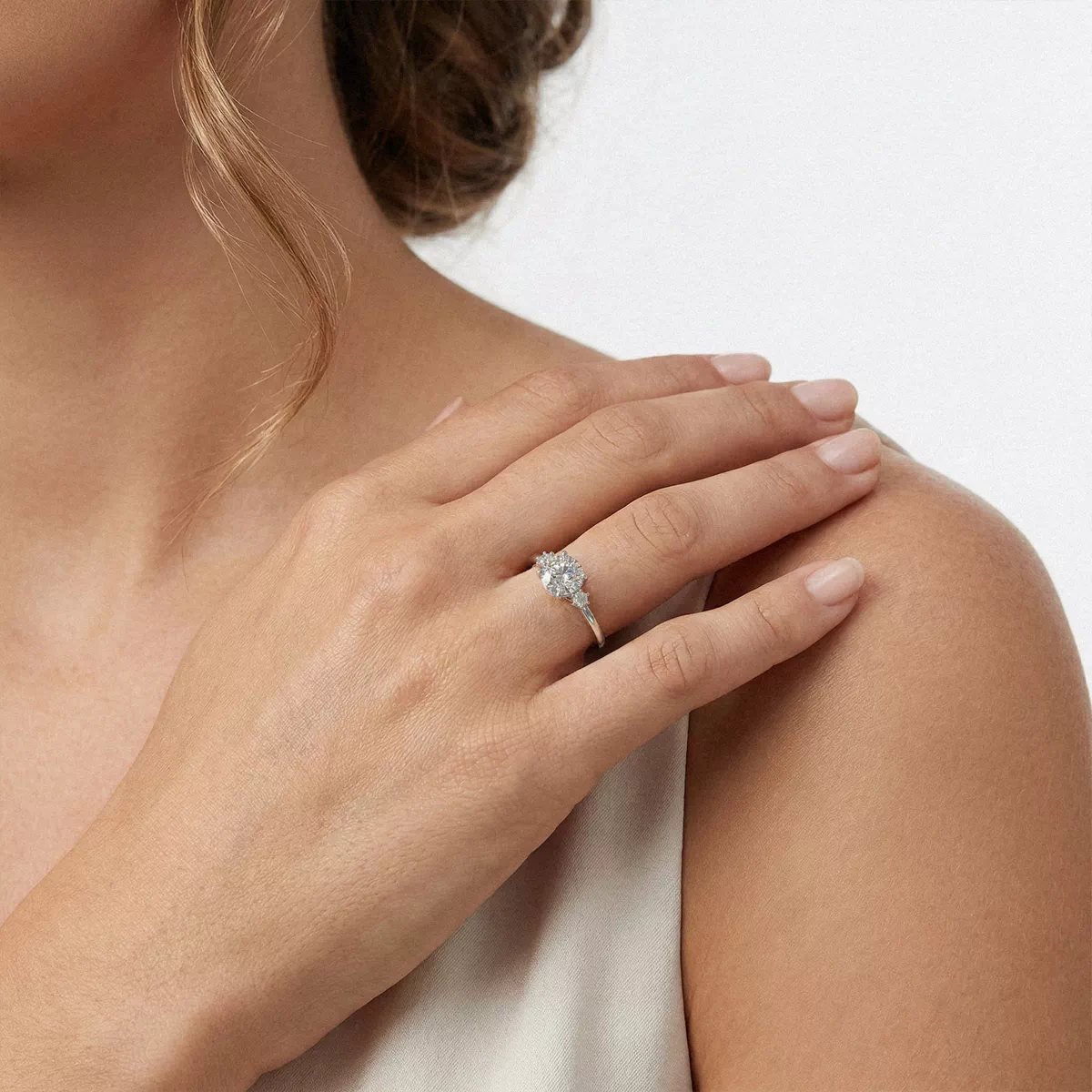 Marni Petite Three-Stone Engagement Ring - 14K Yellow Gold