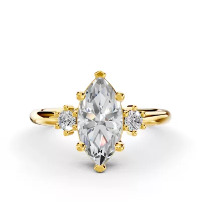 Marni Petite Three-Stone Engagement Ring