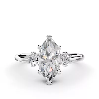 Marni Petite Three-Stone Engagement Ring