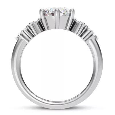 Dee Marquise And Round Diamond Cluster Engagement Ring