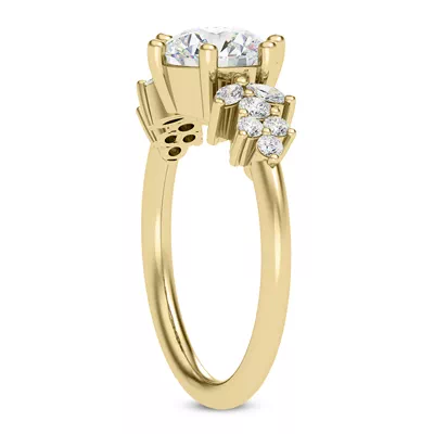 Dee Marquise And Round Diamond Cluster Engagement Ring