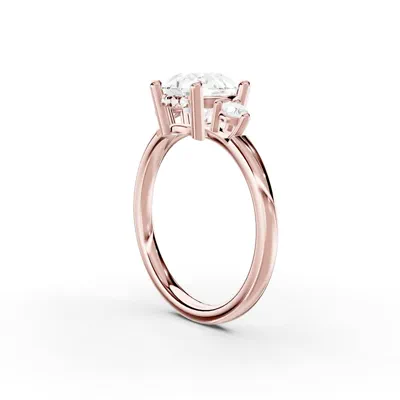 Stacy Petite Three-Stone Hidden Halo Lab Engagement Ring