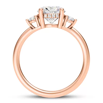 Stacy Petite Three-Stone Hidden Halo Engagement Ring