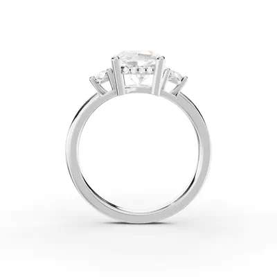 Stacy Petite Three-Stone Hidden Halo Lab Engagement Ring