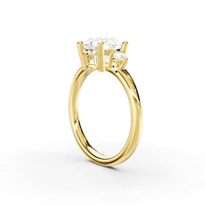 Stacy Petite Three-Stone Hidden Halo Lab Engagement Ring