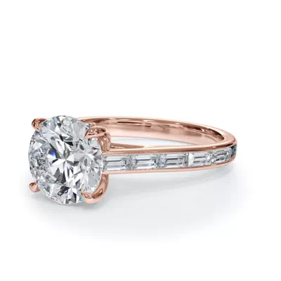 Bellora Channel-Set Baguette Cathedral Engagement Ring